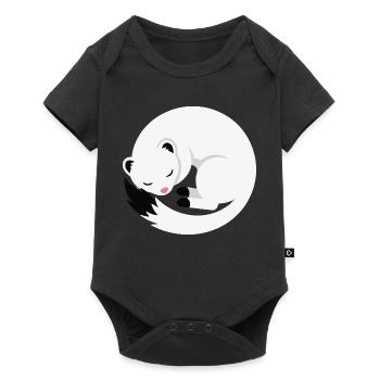 Cute sleeping ermine minimalist style - Baby Premium short-sleeve bodysuit - black - Front