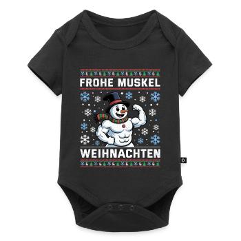 Salle de sport JOYEUX MUSCLE CHRISTMAS Drôle - Body à manches courtes Premium Bébé - noir - Devant