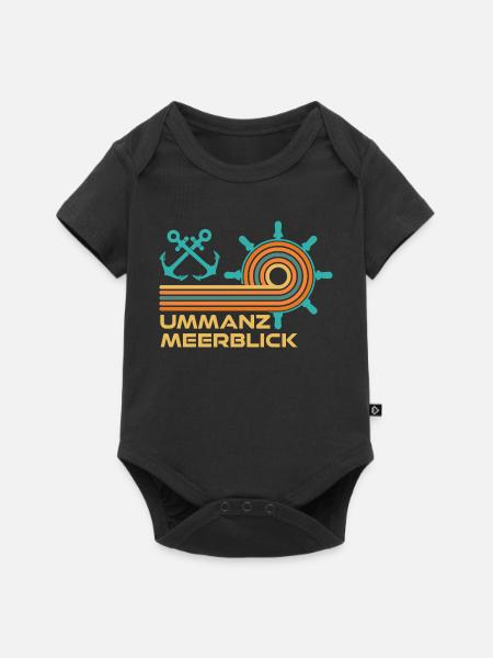Ostsee Urlaub MEERESBLICK Lustiges - Baby Premium Kurzarmbody - Schwarz