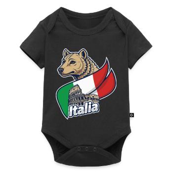 Italian Wolf with Colosseum - Baby Premium short-sleeve bodysuit - black - Front