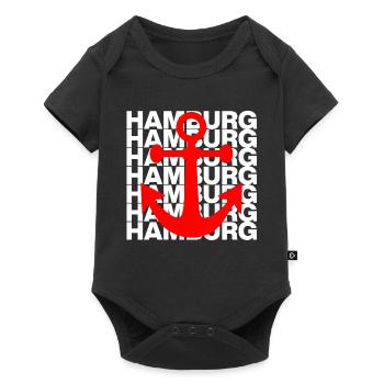 HAMBURG ANKER ROT, HAFEN, MOIN, HH, NORDDEUTSCH - Baby Premium Kurzarmbody - Schwarz - Vorne
