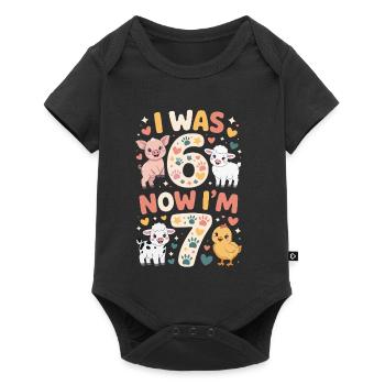 Birthday 7 years: Animal print - Baby Premium short-sleeve bodysuit - black - Front