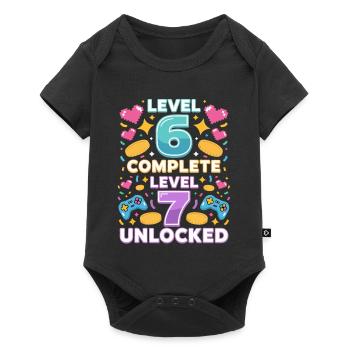 Level 6 Komplett Level 7 Freigeschaltet - Baby Premium Kurzarmbody - Schwarz - Vorne