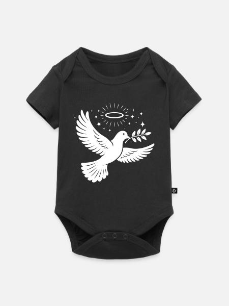 Taube Heilig Christlich - Baby Premium Kurzarmbody - Schwarz