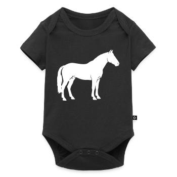 Silhouette du cheval Vecteur de montée debout - Body à manches courtes Premium Bébé - noir - Devant