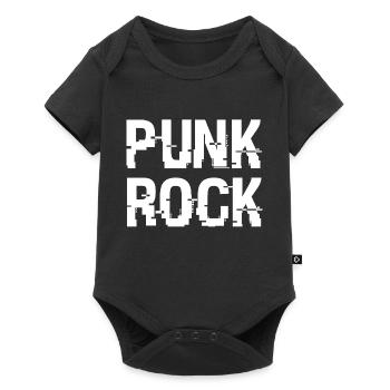 Typographie dégradée du punk rock - Body à manches courtes Premium Bébé - noir - Devant