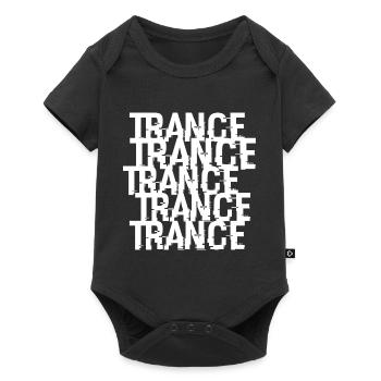 Trance Typographic Pattern - Baby Premium short-sleeve bodysuit - black - Front