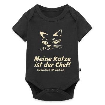 Meine Katze ist der Chef  - Baby Premium short-sleeve bodysuit - black - Front