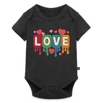 Love Colorful Knitwear Hearts Romantic Love - Baby Premium short-sleeve bodysuit - black - Front