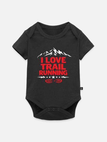 Ich liebe Trailrunning - Baby Premium Kurzarmbody - Schwarz