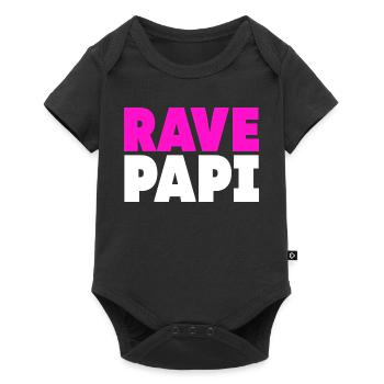 Techno House Electro Festival Hardstyle Rave Papa - Body à manches courtes Premium Bébé - noir - Devant