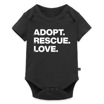 ADOPT SAVE LOVE ANIMAL LOVE PET ADOPTION w - Baby Premium short-sleeve bodysuit - black - Front