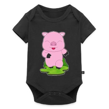 Cochon Jogger Jogging Sport - Body à manches courtes Premium Bébé - noir - Devant