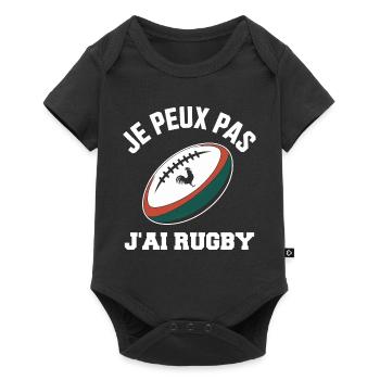 I can't I have rugby - Baby Premium short-sleeve bodysuit - black - Front