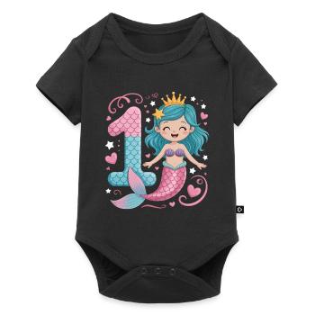 Sirène 1er anniversaire 1 année - Body à manches courtes Premium Bébé - noir - Devant