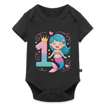 Sirène 1er anniversaire 1 année - Body à manches courtes Premium Bébé - noir - Devant