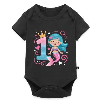 Mermaid 1st Birthday 1 Year - Baby Premium short-sleeve bodysuit - black - Front