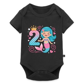 Mermaid 2nd Birthday 2 Years - Baby Premium short-sleeve bodysuit - black - Front