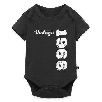 1966 Vintage Retro Geburtstagsgeschenk - Baby Premium Kurzarmbody - Schwarz - Vorne