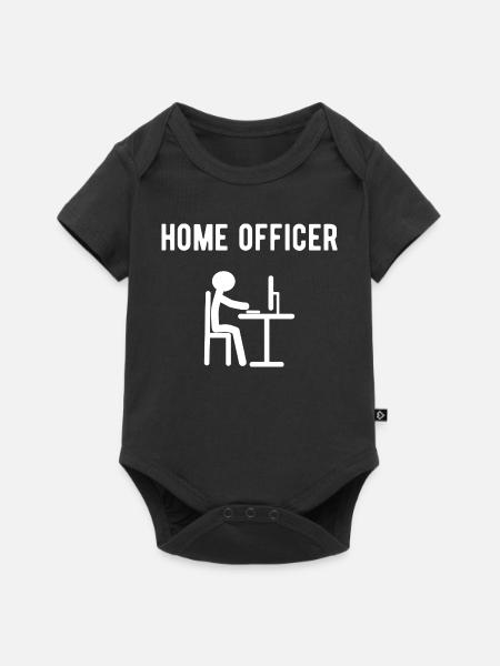 Home officer - Baby Premium Kurzarmbody - Schwarz