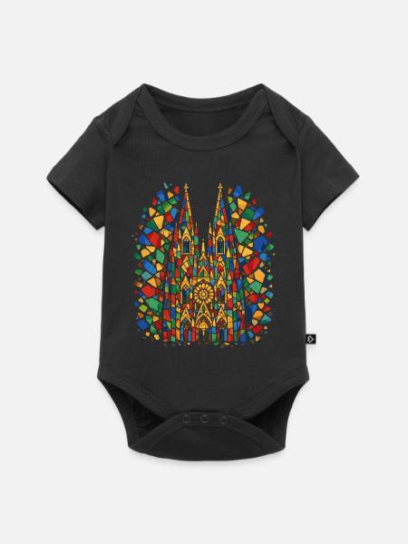 Kölner Dom Karneval Konfetti Kostüm Fasching - Baby Premium Kurzarmbody - Schwarz