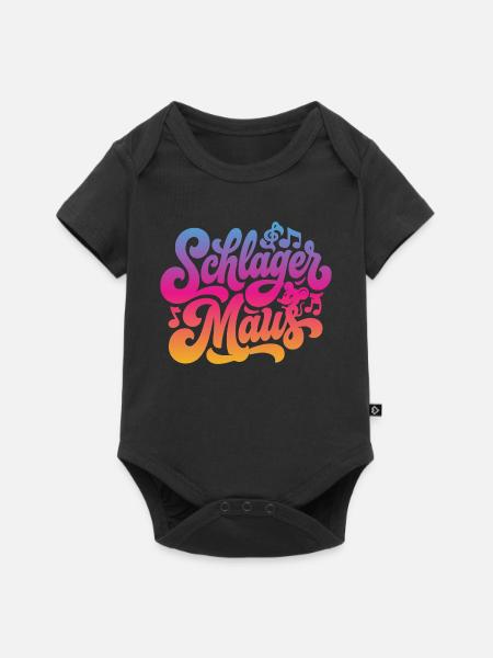 Schlager Maus - Schlagermaus - Schlagermusik - Baby Premium Kurzarmbody - Schwarz