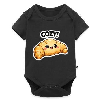 Cozy Croissant Kawaii - Baby Premium short-sleeve bodysuit - black - Front