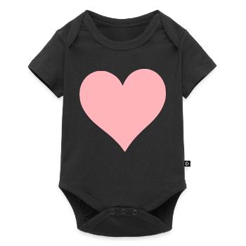 Valentines Pink Heart, Valentine's Day - Baby Premium short-sleeve bodysuit - black - Front