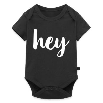 Hey greeting hello - Baby Premium short-sleeve bodysuit - black - Front