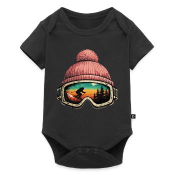 Après Ski Skier Ski Goggles Winter Gift - Baby Premium short-sleeve bodysuit - black - Front