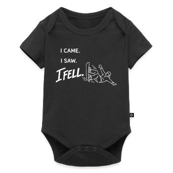 Je suis venu. J’ai vu. Je suis tombé. – Art minimal du snowboard - Body à manches courtes Premium Bébé - noir - Devant