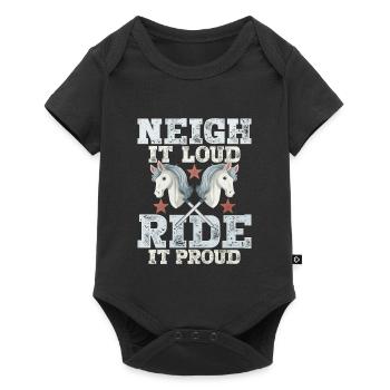 Hurlement bruyant Roulez fier Passe-temps - Body à manches courtes Premium Bébé - noir - Devant