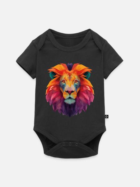 Löwe - Baby Premium Kurzarmbody - Schwarz