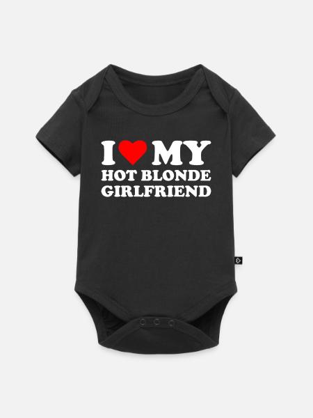 Ich liebe meine blonde Freundin - Baby Premium Kurzarmbody - Schwarz