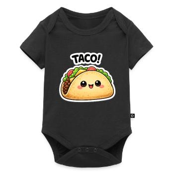 Taco kawaï avec un joli visage - Body à manches courtes Premium Bébé - noir - Devant
