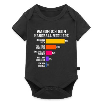 Why I lose at handball Handball - Baby Premium short-sleeve bodysuit - black - Front