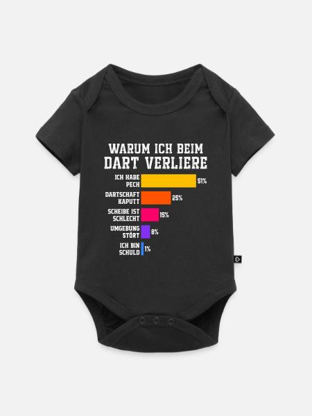 Warum ich beim Dart verliere Darts - Baby Premium Kurzarmbody - Schwarz