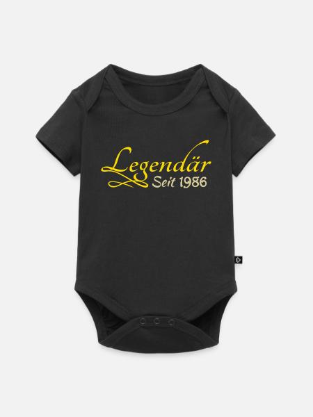 geboren 1986 - Baby Premium Kurzarmbody - Schwarz