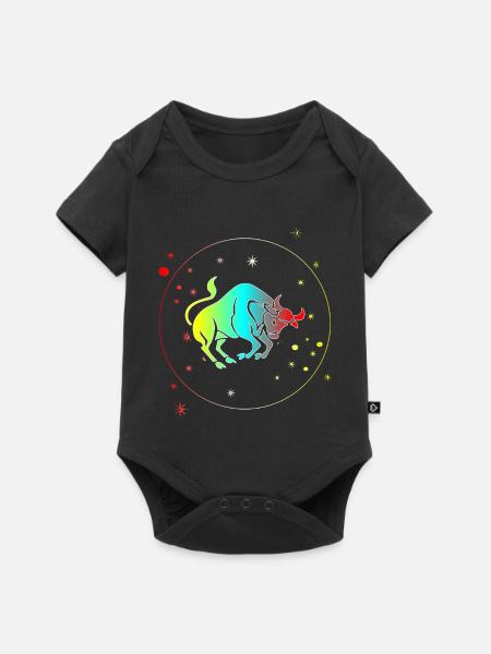 Stier-Astrologie-Horoskop-Sternzeichen - Baby Premium Kurzarmbody - Schwarz