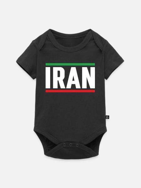 Iran-Flagge starke Typografie - Baby Premium Kurzarmbody - Schwarz