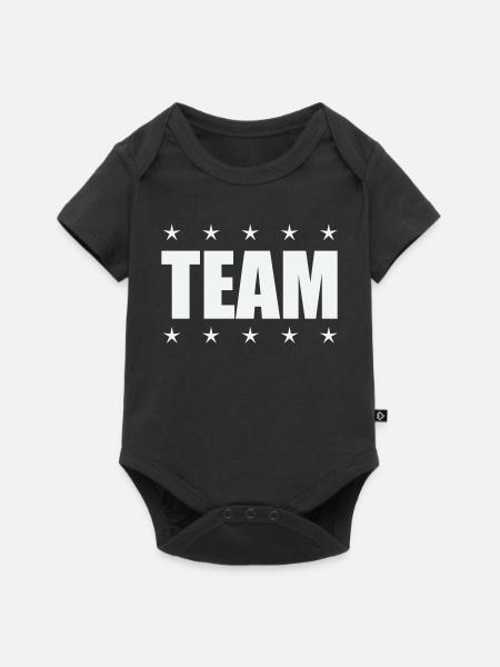 Team mit Sternen - Baby Premium Kurzarmbody - Schwarz