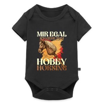 44 I don't care I'm going to the hobby of horsing - Baby Premium short-sleeve bodysuit - black - Front
