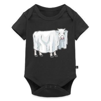 Vache Halloween fantôme - Body à manches courtes Premium Bébé - noir - Devant