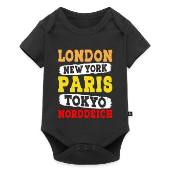 Vacances à la mer du Nord LONDRES NEW YORK PARIS TOKYO - Body à manches courtes Premium Bébé - noir - Devant