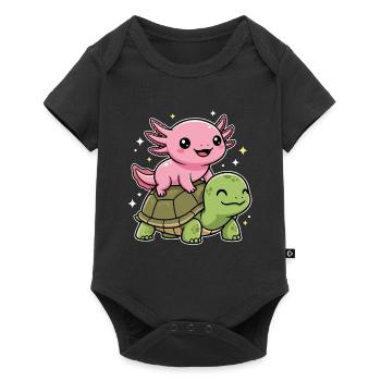 Axolotl et tortue - Body à manches courtes Premium Bébé - noir - Devant