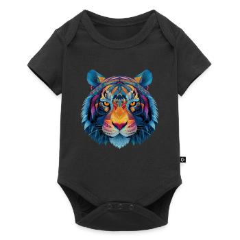 Tête de tigre - Body à manches courtes Premium Bébé - noir - Devant