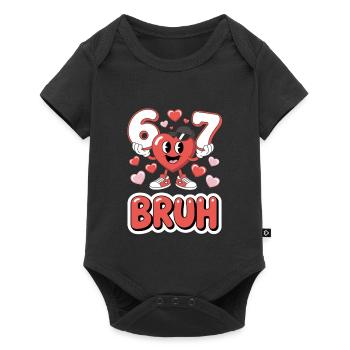 Funny 67 Bruh Meme Valentines Day Heart for Boys  - Baby Premium short-sleeve bodysuit - black - Front