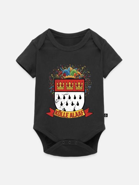 Köln Alaaf Wappen Konfetti - Baby Premium Kurzarmbody - Schwarz