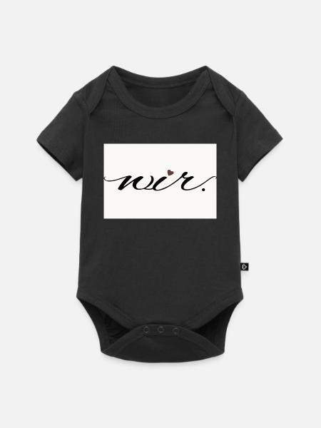 wir. – modernes Liebesstatement Shirt - Baby Premium Kurzarmbody - Schwarz
