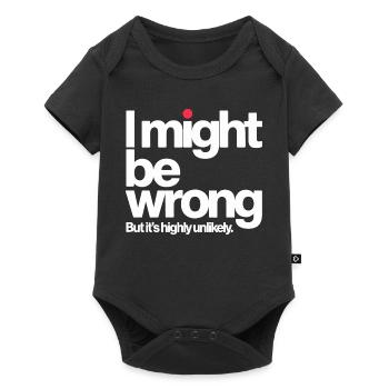 Je peux me tromper mais c’est un je-sais-tout très improbable - Body à manches courtes Premium Bébé - noir - Devant